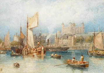 Der Tower of London von der Themse aus